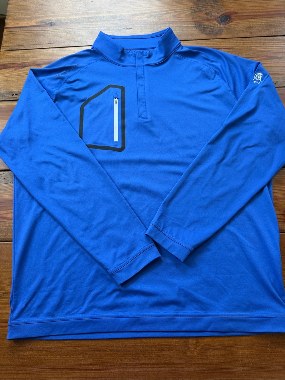 Peter Millar Blue Long-Sleeve Shirt w/ Chest Pocket Glen Arven CC emblem